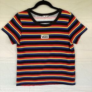 Vans women’s striped ringer t shirt Y2K